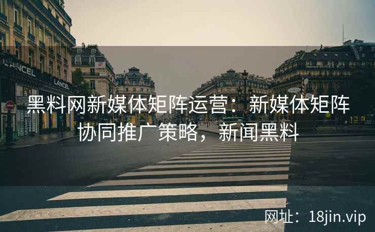 黑料网新媒体矩阵运营：新媒体矩阵协同推广策略，新闻黑料