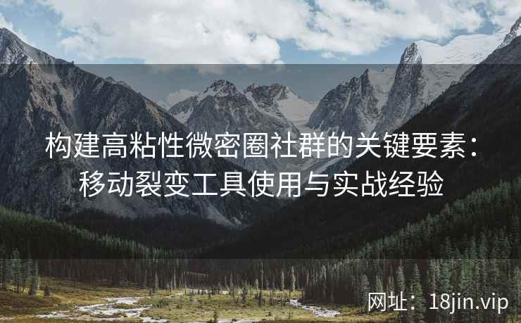 构建高粘性微密圈社群的关键要素：移动裂变工具使用与实战经验